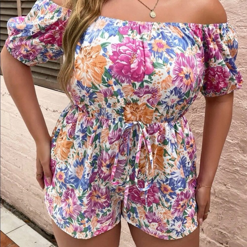 Never worn summer floral romper!
